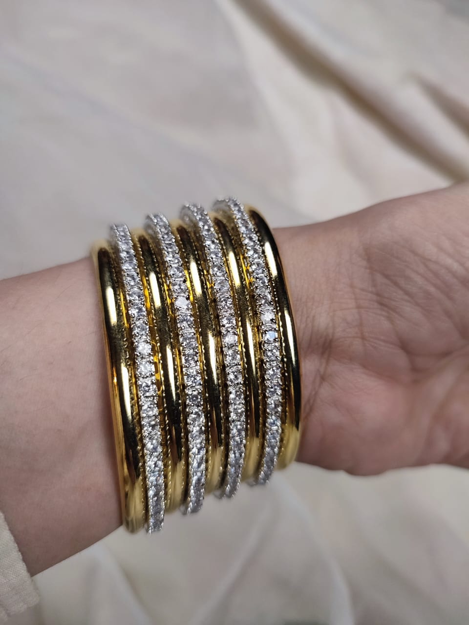 Diamond and Gold Bangles