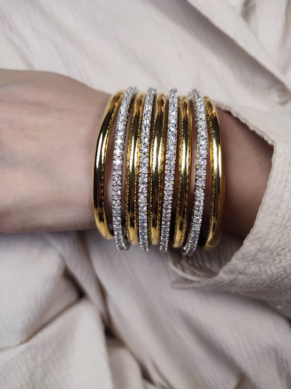 Diamond and Gold Bangles