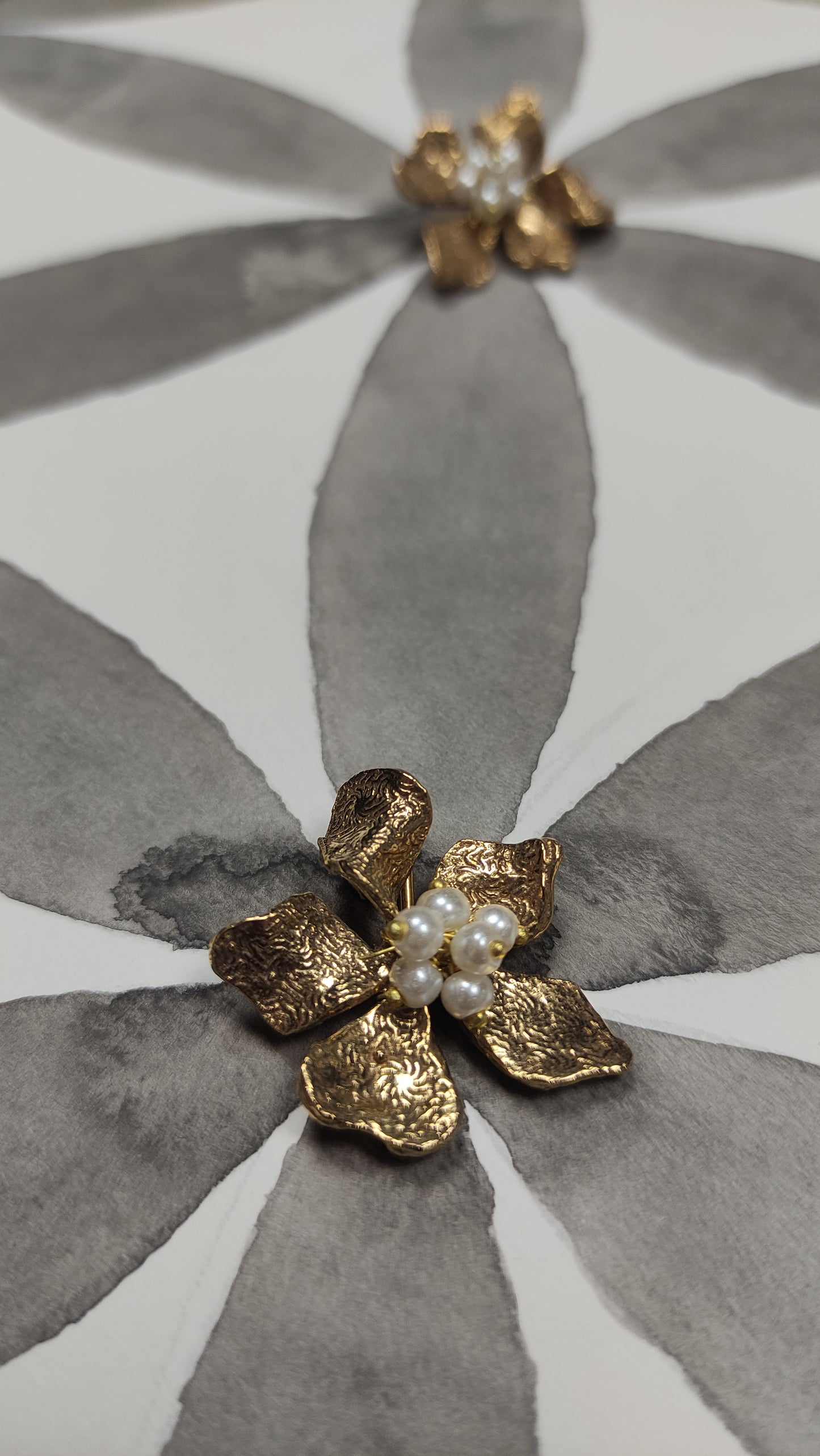 24k gold plated flower earrings for women.