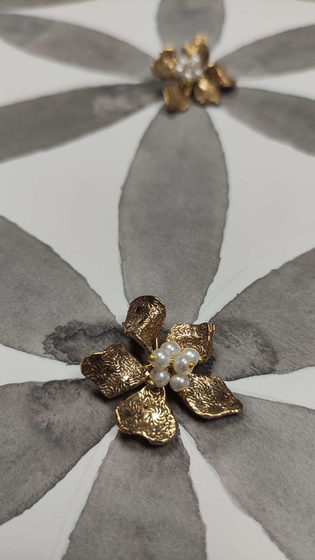 24k gold plated flower earrings for women.