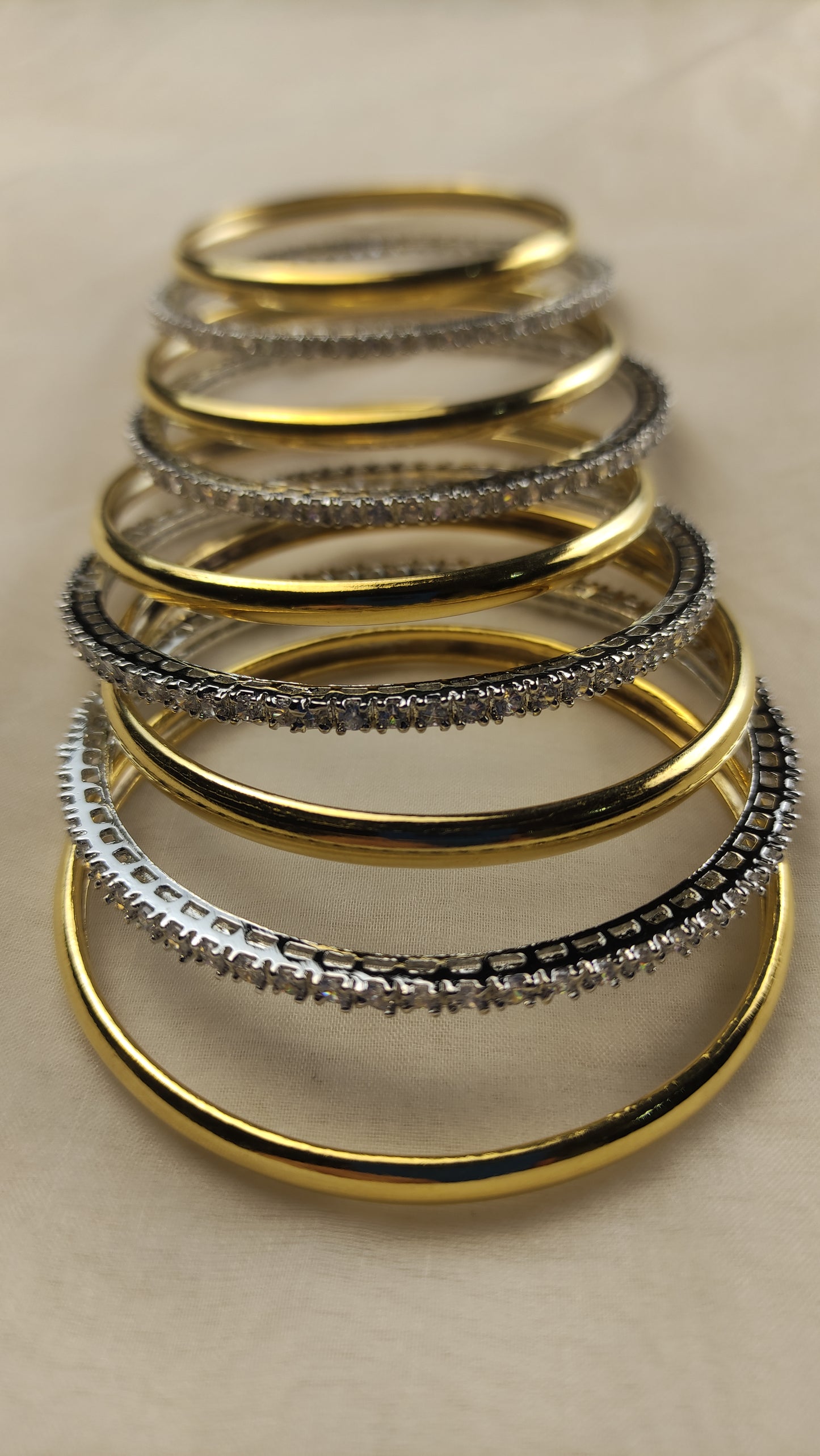 Diamond and Gold Bangles